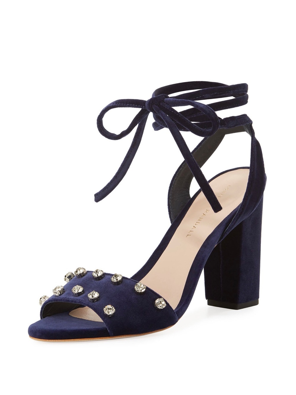 Loeffler Randall Elayna Heels Blue Velvet Crystal Studded Size 9.5 NWOT